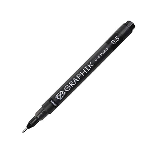 Caneta Nankin Graphik Black Descartável Derwent Avulso 0,5 mm