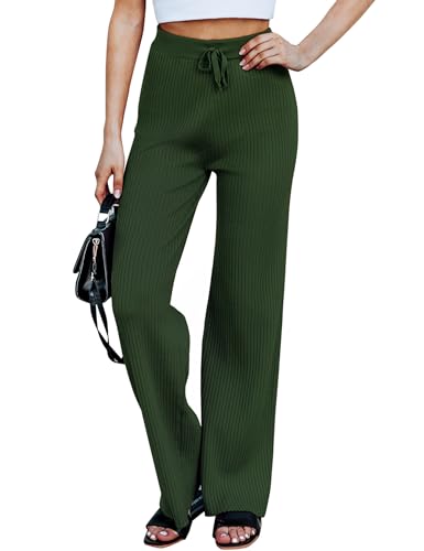 Cowasto Women's Casual Ribbed Knit Pants Elastic...