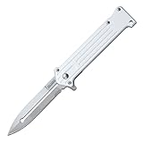 Tac Force Assisted Opening Rescue Tactical Pocket Folding Silver Spear Headed Stainless Stteel Blade Why so Serious? Knife Outdoor Survival Camping Hunting - White