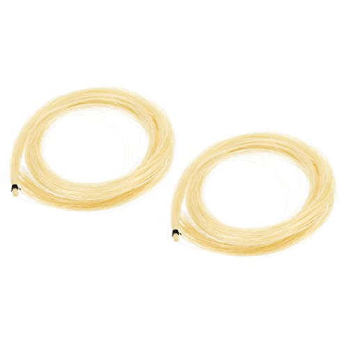 sourcing map 2 Stück Geigenbogen Haar 82mm/32,3 Weiß Geigenbogen Haar Ersatz für Violine