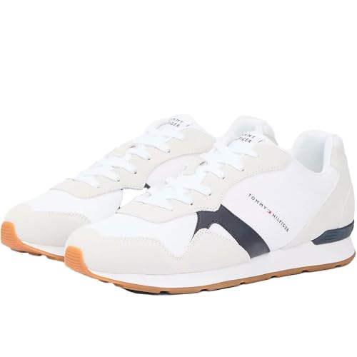 Tommy Hilfiger Runner Icon Mix Fm0fm05679   Tenis Bajos para Hombre, White, 42 EU