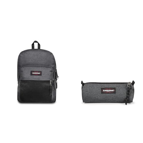 EASTPAK SAC DOS PINNACLE 38L BLACK DENIM & Benchmark Single Trousse, 21 cm, Gris (Black Denim)