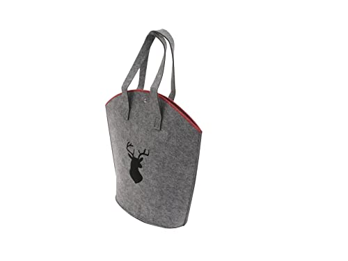 CB Home & Style Filztasche Hirsch Einkaufstasche Tasche Shopper ca. 30 x 15 x 40 cm (Anthrazit) Cover