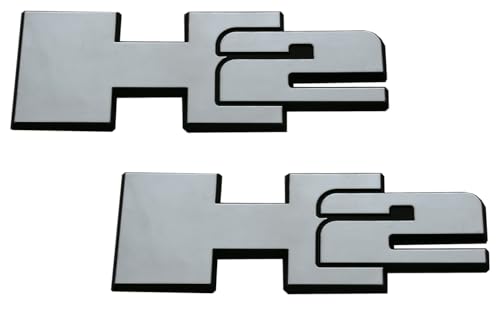 Image of 2pcs New H2 Rear Liftgate Door Nameplate 3D Badge Emblems Replacement for 2003-2009 Hummer H2 Origianl Size (Chrome)