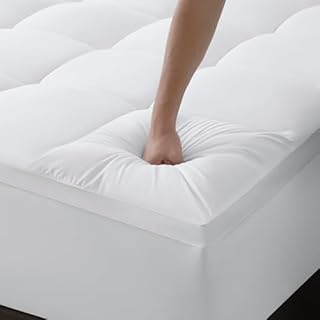 DUANDUAN Topper matrimoniale 160x190 cm - Topper per materassi Trapuntato Pillowtop di 5 cm - Il coprimaterasso con tasca profonda si adatta a materassi 10-25 cm - Lavabile in Lavatrice (160x190cm)