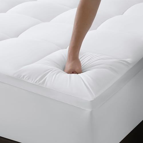 MEROUS Twin Mattress Topper, Extra Thick Pillowtop, Cooling and Plush Mattress Pad Cover for Back Pain,Soft Mattress Protector Cover with 8-21 Inch Deep Pocket(39''x75'')