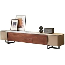 Tv Entertainment Center Saddle Leather TV Cabinet Modern Home Living Room Storage Cabinet Wooden Floor Cabinet Against Wall Cabinet Tv Cabinets for Living Room