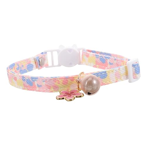 INOOMP ペットの首輪 ゴミ 猫のおもちゃ 猫の首輪 ペットベル 屋外ウォーキング 子犬の 猫用コーン 猫用の猫 えり 猫の蝶ネクタイ 子犬の鐘 猫と ピンク ポリエステル