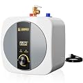 2.5 Gallon Water Heater Electric 110V/120V 1500W Small Tank Under Sink Hot Water Heater for RV Camper,Garage,Kitchen,Food Truck,with 2 PCs 24” Long Stainless Steel Hose