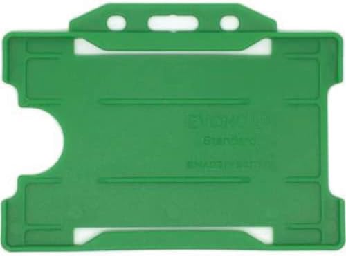NHS Blue Recyclable Single-Sided Rigid Open Faced ID Card Badge Holders Horizontal/Landscape (CR80 54mm 86mm, Credit Card Sized) (NHS Blue)