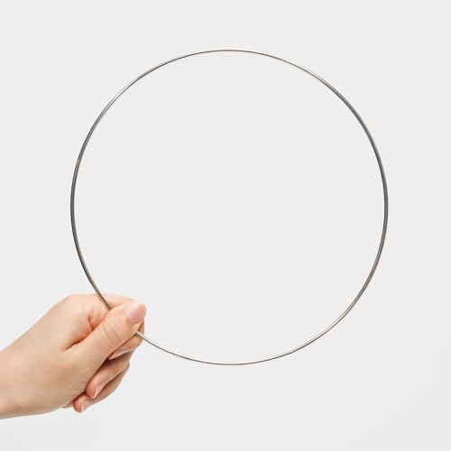 Image of Pocoxll 10 Pcs 8 Inch Metal Hoops for Crafts, Dream Catcher Rings, Wire Wreath Frame Floral Hoop Rings for Wedding Wreath Decor and DIY Wall Hanging Crafts(Silver)
