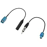 Mtsooning 2PCS Car Radio Antenna Adapter Universal Vehicle FM AM Radio Fakra Z Male Female to DIN Plug Connector Cable Replacement for Car Stereo Audio HD Head Unit CD Media Player Receiver