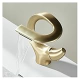 Robinet de lavabo Design en laiton, salle de bains, cascade, robinet mitigeur d'eau chaude et froide, grue à poignée unique, robinet mitigeur noir chromé