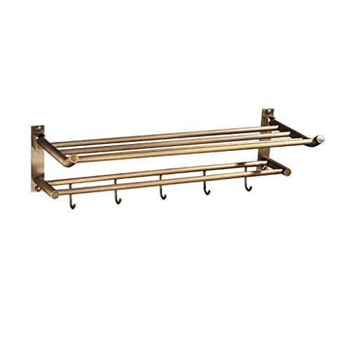 Porte-serviettes mural en bronze et cuivre rétro pour salle de bain