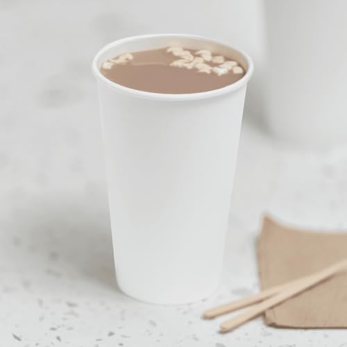 Karat 16 oz Paper Coffee Cup [1 000 ct] White Disposable Cup for Hot/ Cold Drinks and Beverages 90mm (C-K516W)
