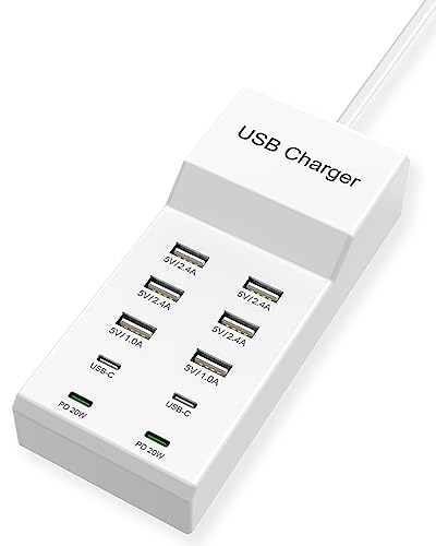 USB C Charger Block 100W, 10-Port PD Fast GaN Charging Station Hub for iPhone 15/14 / 13/12 / X / 9/8 / 7/6 Galaxy Note20 S22 Pixel All iPad