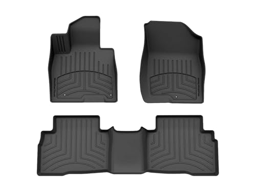 WeatherTech FloorLiner HP Custom Fit Floor Mats for Hyundai Tucson Hybrid 1st & 2nd Row (441678-1-3IM), Black