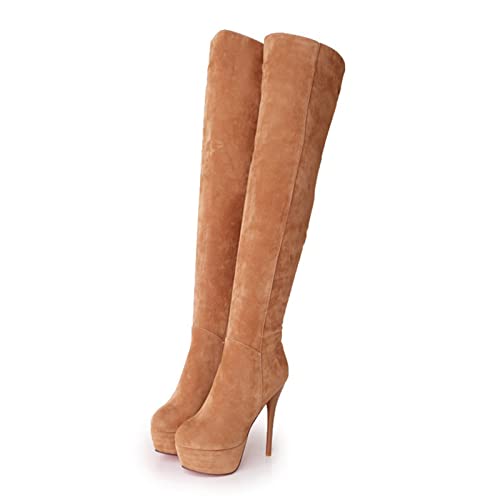 Bottes de marche de grande taille à talon aiguille pour dame