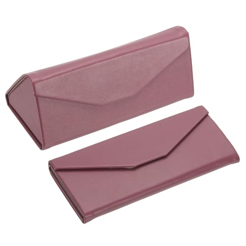 Image of PATIKIL Foldable Glasses Case, Triangle Magnetic Sunglasses Organizer Case PU Leather Hard Eyeglass Case for Women (2 Pcs)