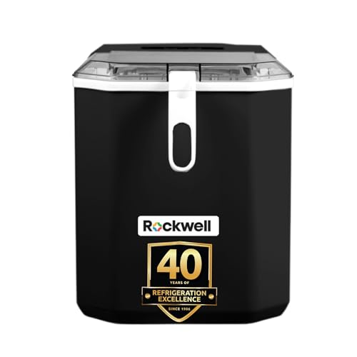 Image of Rockwell IM12BP Countertop Ice Maker Machine|9 Bullet Ice Cubes in 8-10 Minutes| 1 year warranty| Portable Ice Maker Machine with Self-Cleaning for Home /Kitchen /Office /Party - Black