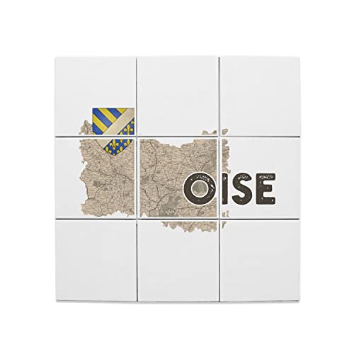 Carreaux céramique Oise 60 Beauvais carte ancienne décorative de France 45cm