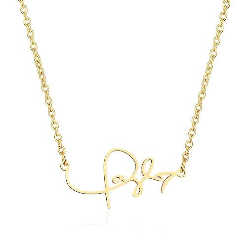 Wonlte Signature Necklace Gold All too well FEARLESS Singer Signature Necklaces for Women, TS Music Lover Inspired Necklace Gifts (Signature)