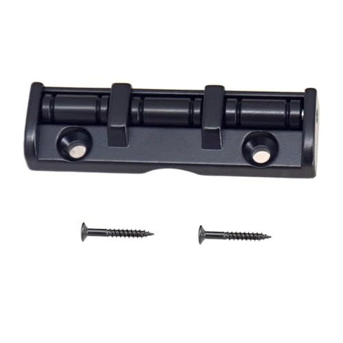 Btuty 6 String Guitar Roller Nut 43mm Guitar Roller Nut 3 Saddles with Screws for Folk Acoustic Electric Guitar Roller Saddle Bridge Easy Installation Zinc Alloy Iron Roller Nut Guitar Accessories