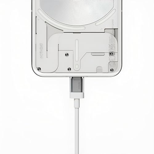 Image of 5Amp Type C to C Cable Compatible With Nothing Phone 1, 2, 2A, 2A Plus - Rapid Charging & Data Cable for USB-C Devices, Earbuds, Laptops, Smartphones - White