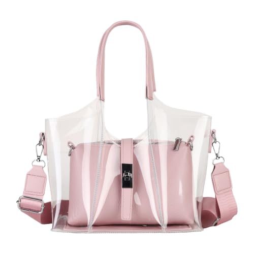 Bolsos transparentes con monedero desmontable y correa de hombro ajustable