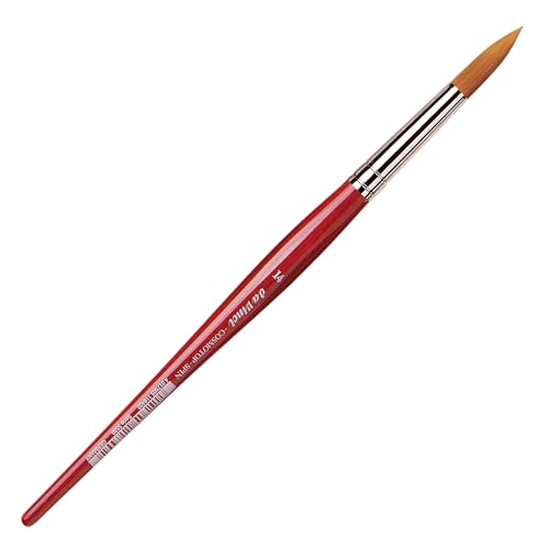 Image of da Vinci Watercolor Series 5580 CosmoTop Spin Paint Brush, Round Synthetic with Red Handle, Size 14 (5580-14)
