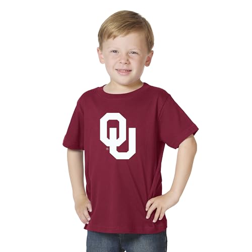 Little King NCAA Toddler Big Logo T-Shirt-100% Cotton-Boys & Girls-Oklahoma-Crimson-3T Team Color