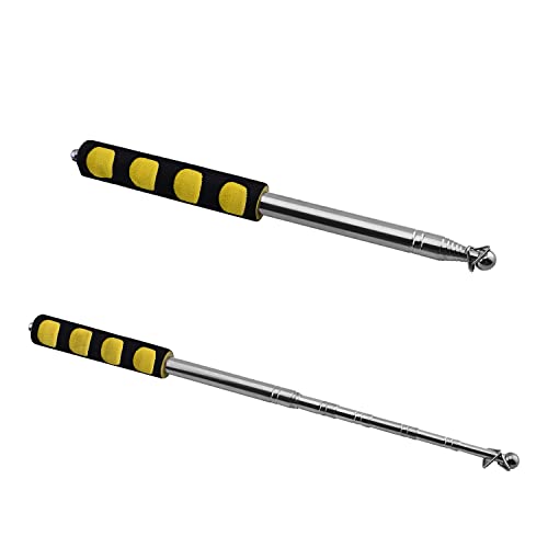 Image of Othmro 2Pcs Hollow Telescopic Teachers Pointer, Teaching Pointer Stick for Classroom, Metal Hand Retractable Pointer Extended Length 63 inch, Handheld Presenter Whiteboard Pointer (Orange)