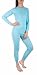 Sexy Basics Women's Thermal Underwear Set Top & Bottom Fleece Lined Cotton (Medium, Baby Blue)