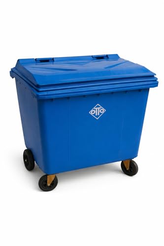 Image of Otto Big Plastic Wheeled Dustbin with Lid 660 Litre Blue