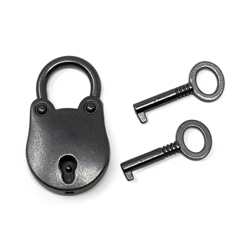 Image of Nautical Cove Antique Solid Iron Lock with Skeleton Keys - Pirate Treasure Lock (Mini 1.5 inch)