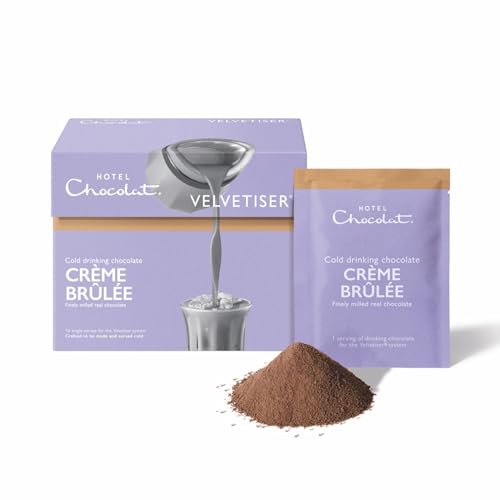 Image of Hotel Chocolat Iced Chocolate Mix - Creme Brulee Drinking Chocolate with More Cacao, Less Sugar, 10 Servings, Gourmet Cocoa