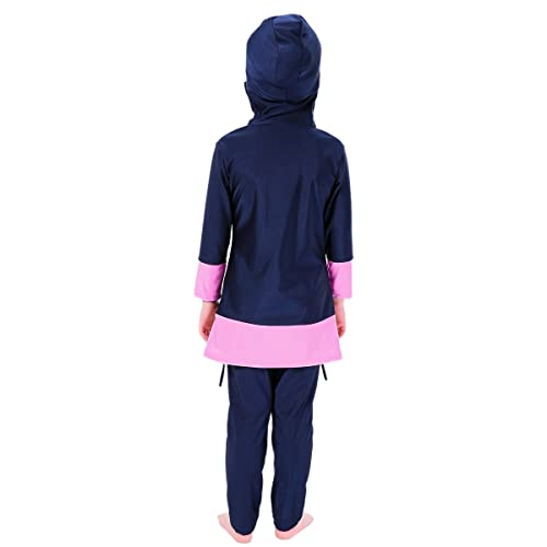FYMNSI Kids Burkini Swimsuits Girls Baby Modest Muslim Swimwear Islamic Hijab Long Sleeve Swim Top Pants 2PCS Rash Guard Set3
