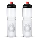 HydraPak | Polar Bottle - Breakaway Surge Lightweight Bike Water Bottle 2-Pack - High Flow, Cycling & Sports Squeeze Bottle (Clear, 880ml / 30oz)