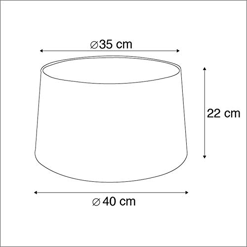 QAZQA rond schuin katoen - Paralume Moderno - luce - Ø 400 mm - Nero - Moderno -
