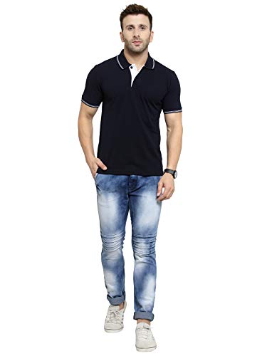 Image of AWG ALL WEATHER GEAR Men's Regular Fit Half Sleeve Cotton Polo T-Shirt (GPAWG-NB-3-XXXXL, Navy Blue, XXXX-Large)