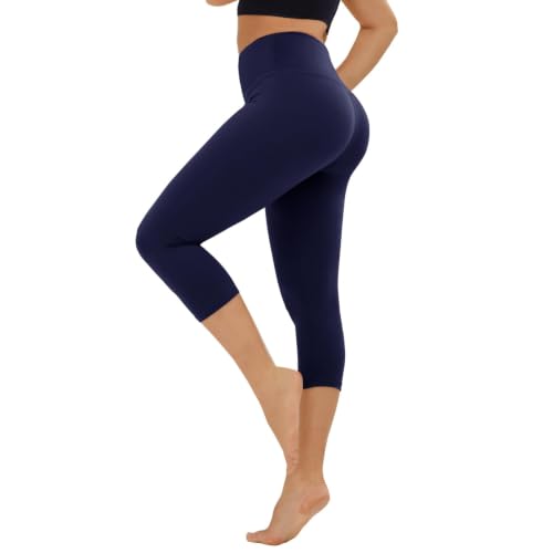 Image of TNNZEET High Waisted Leggings for Women - No See Through Tummy Control Cycling Workout Yoga Pants with Pockets Reg & Plus