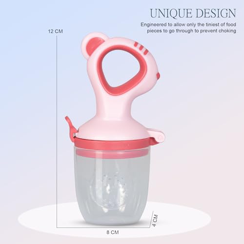Image of Baybee Silicone Fruit Nibbler & Baby Food Feeder | Baby Teether & Pacifier for 3+ Months Toddlers | Babies Fruit & Food Veggie Teether for Infants | Hygenic & BPA Free Extra Soft Organic- Pacifier
