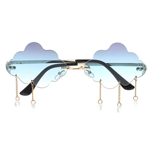 PRETYZOOM Frameless Sunglasses Cloud Shape Eyeglasses Summer Day Beach Party Hawaii Party Pool Party Supply2