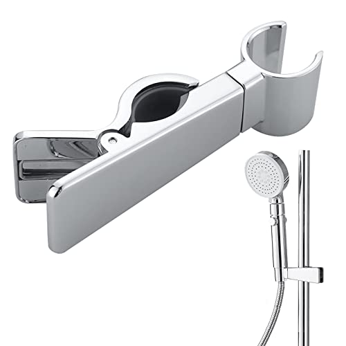 Touchfutrue Duschkopfhalterung, Handbrause Halterung Metall Verstellbar Brausehalter Duschstange 22-25mm, Duschkopf Halterungen Ohne Bohren für Badezimmer, Verchromt (Silber) Cover