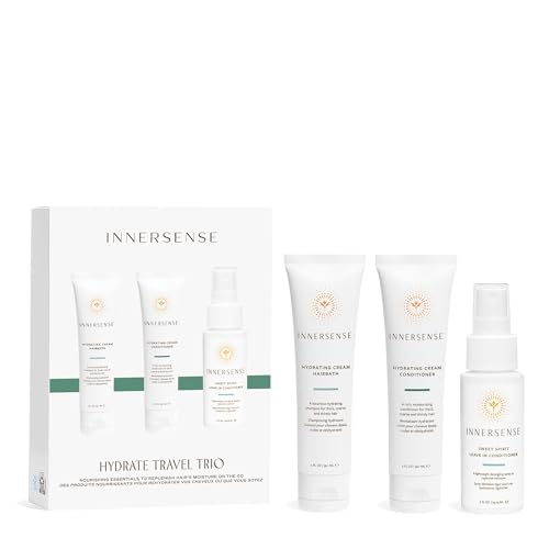 Innersense Organic Beauty - Hydrating Travel Hair Trio | Non-Toxic, Cruelty-Free, Clean Haircare (Hydrating Cream Hairbath + Conditioner, Sweet Spirit Leave-In Conditioner) PACKAGING MAY VARY
