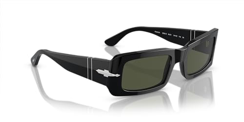 Image of Persol Unisex Sunglasses Black Frame, Green Lenses, 54MM