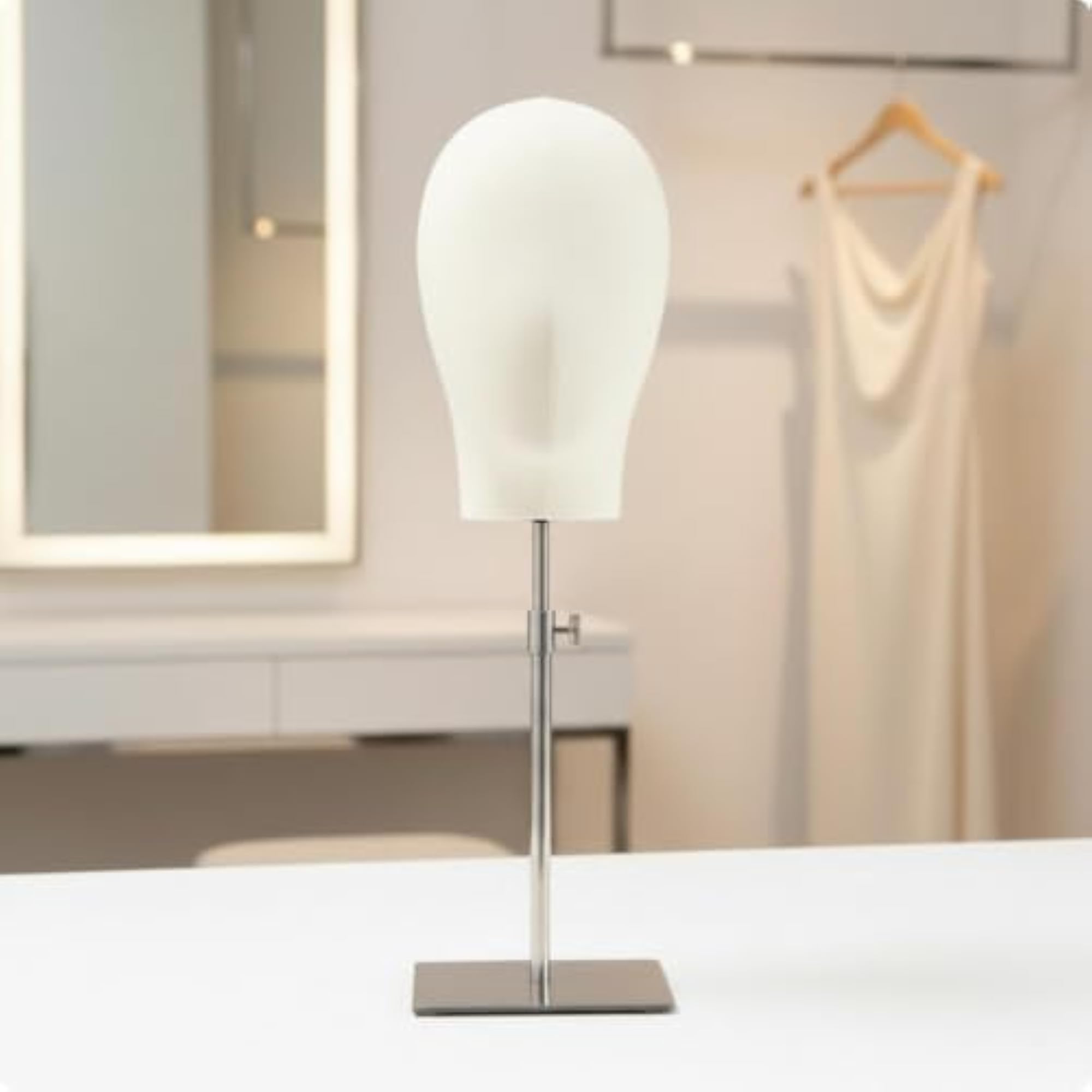 Adjustable Height Professional Mannequin Head with Stable Base