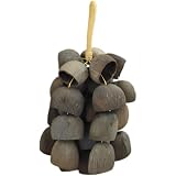 Salin Nut Pod Chime, 24 Piece Natural Hand Percussion Bell, Handcrafted Acoustic Meditation Chime for Yoga, Rustic Rain Sound Wind Bell for Music Accompaniment, Home Decor