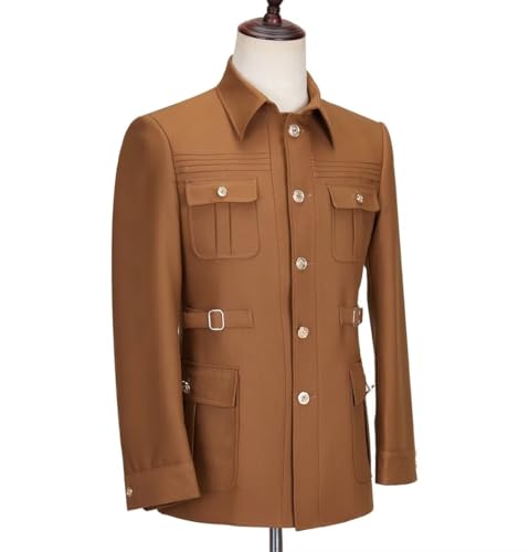 Zhongshan Suit Men Sets Blazer Pants 2 Pieces Male for Business Coat Single Breasted Groom Tuxedo Chinese Style3