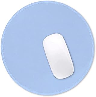 Hsurbtra Black Mouse Pad, Premium-Textured Small Round Mousepad 22 x 22 cm, Stitched Edge Anti-slip Waterproof Rubber Mouse Mat, Pretty Cute Mouse Pad for Office Home Gaming Laptop Men Women Kids